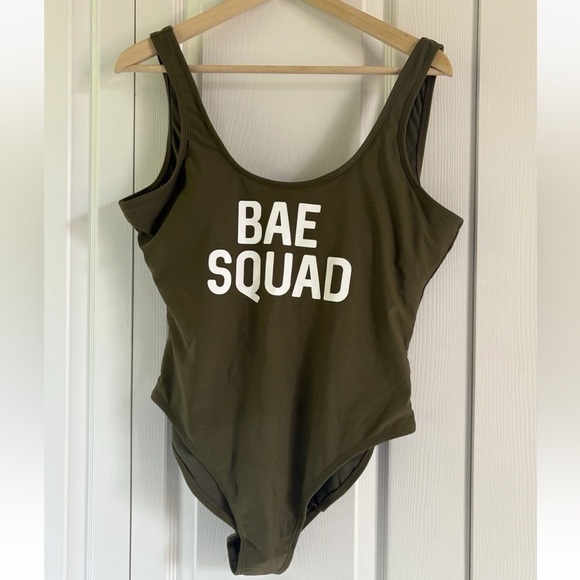 Olive Green BAE SQUAD Women's Swimsuit - X-Large  (15/17) - Picture 2 of 4